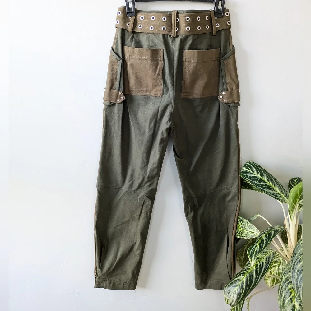 10 Crosby Derek Lam Two-Tone Cargo Pants - Picture 6 of 10